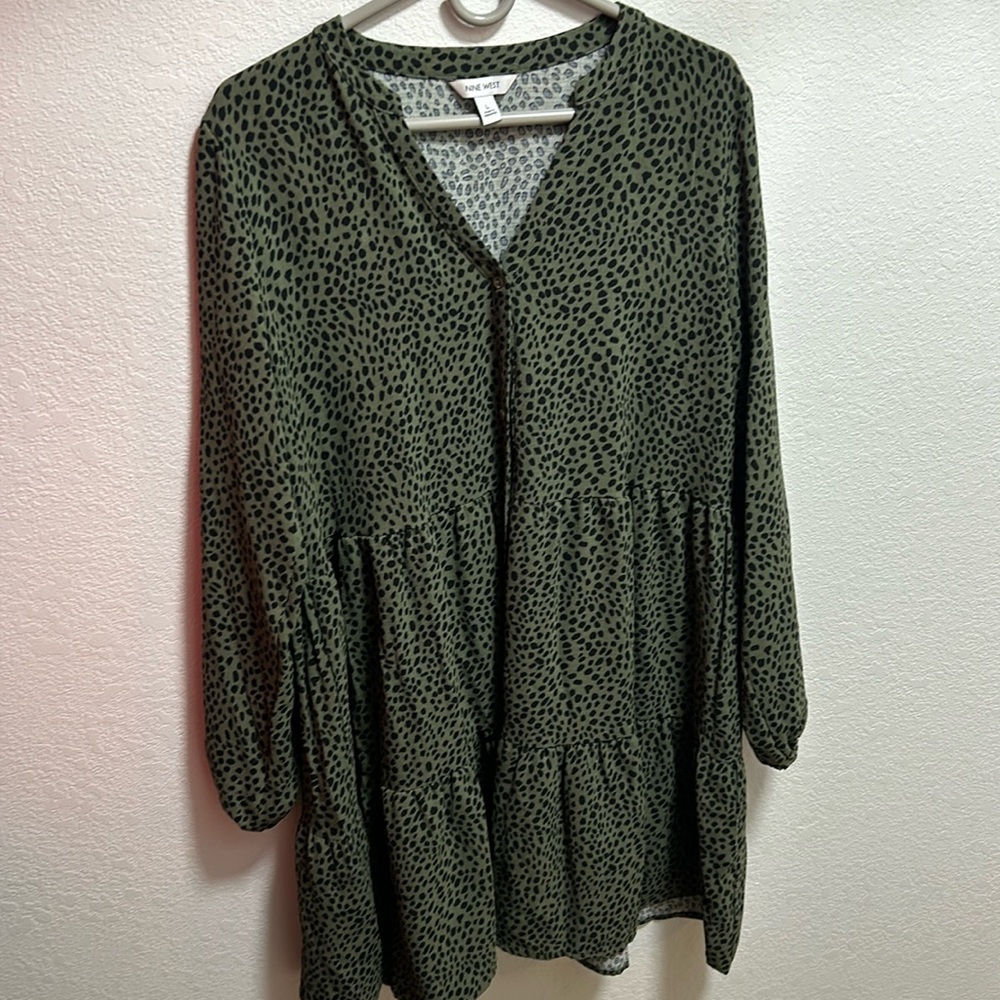 Nine West army green with black spots. Size L. 
Once only a few times.
